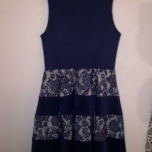 Formal navy blue skater dress